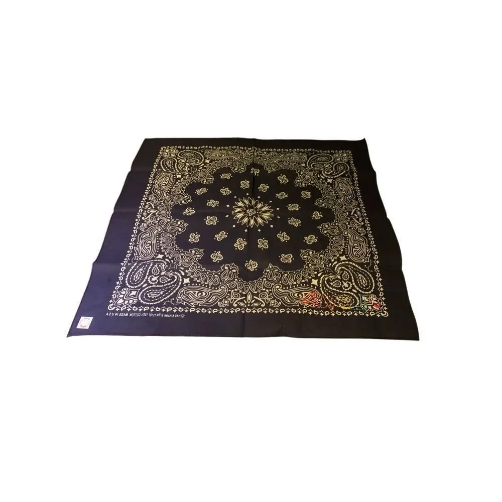 Free People Call It By Your Name Bandana Scarf Navy Paisley LOVE Embroidered NEW